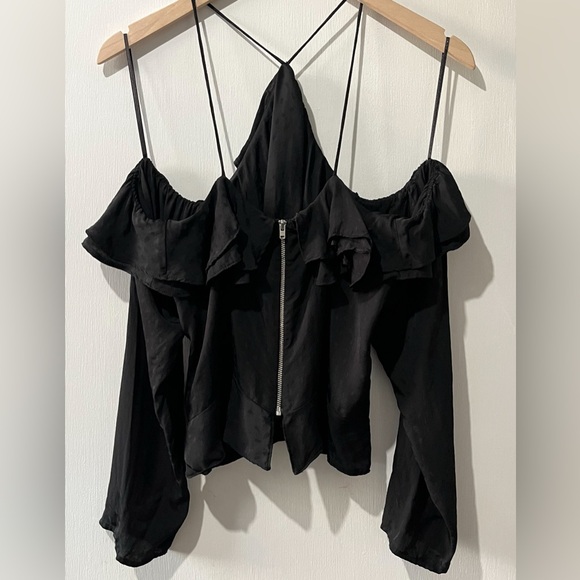 H&M Black Ruffled Off-Shoulder Top - Picture 2 of 6